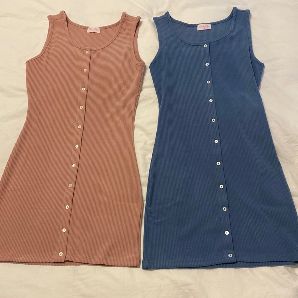 Blue Lily Button Down Mini Dresses Size M